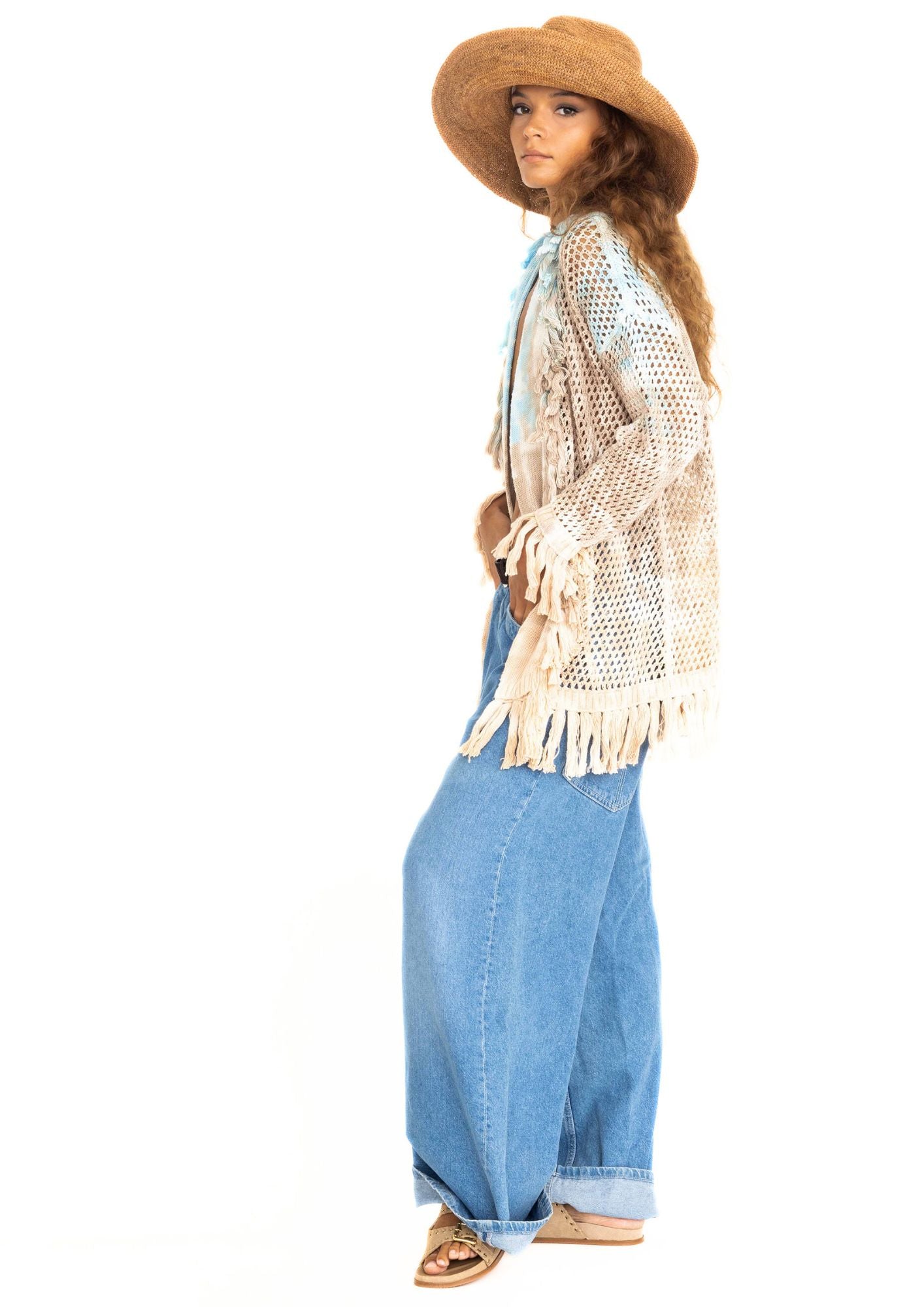 Mau-i cardigan blue-sand