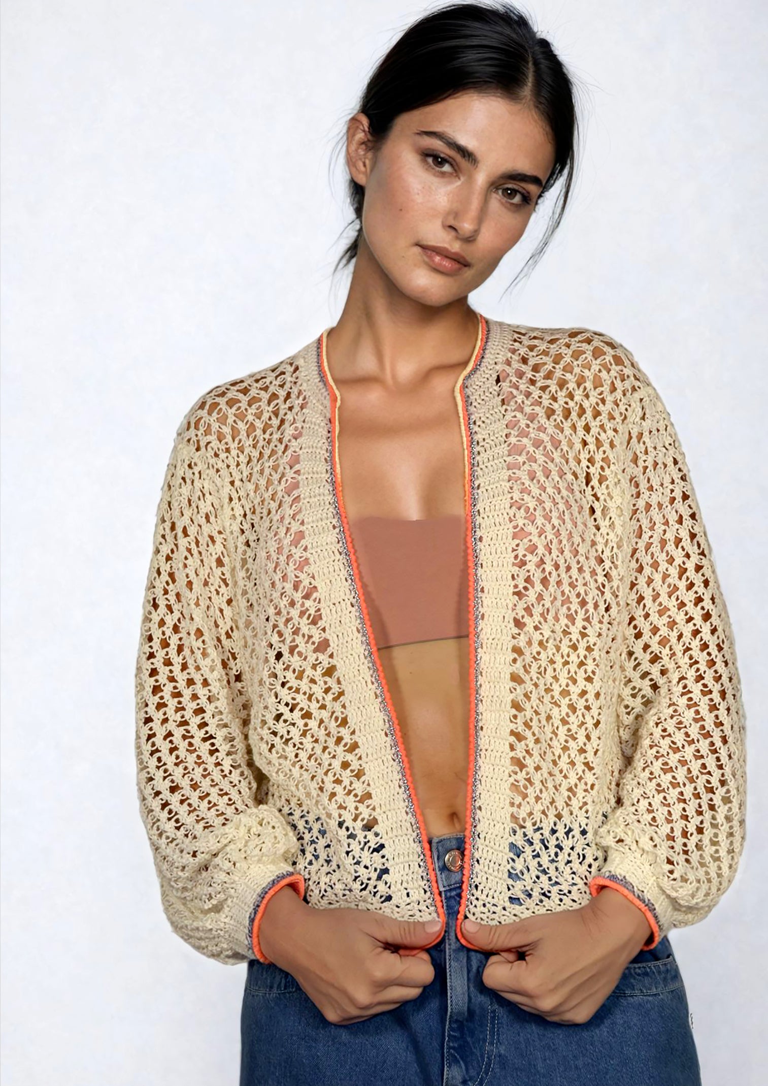 Cardigan fin en crochet Nina