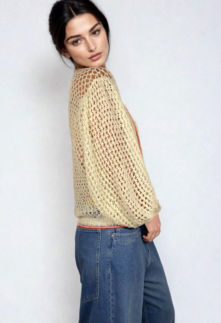 Cardigan fin en crochet Nina