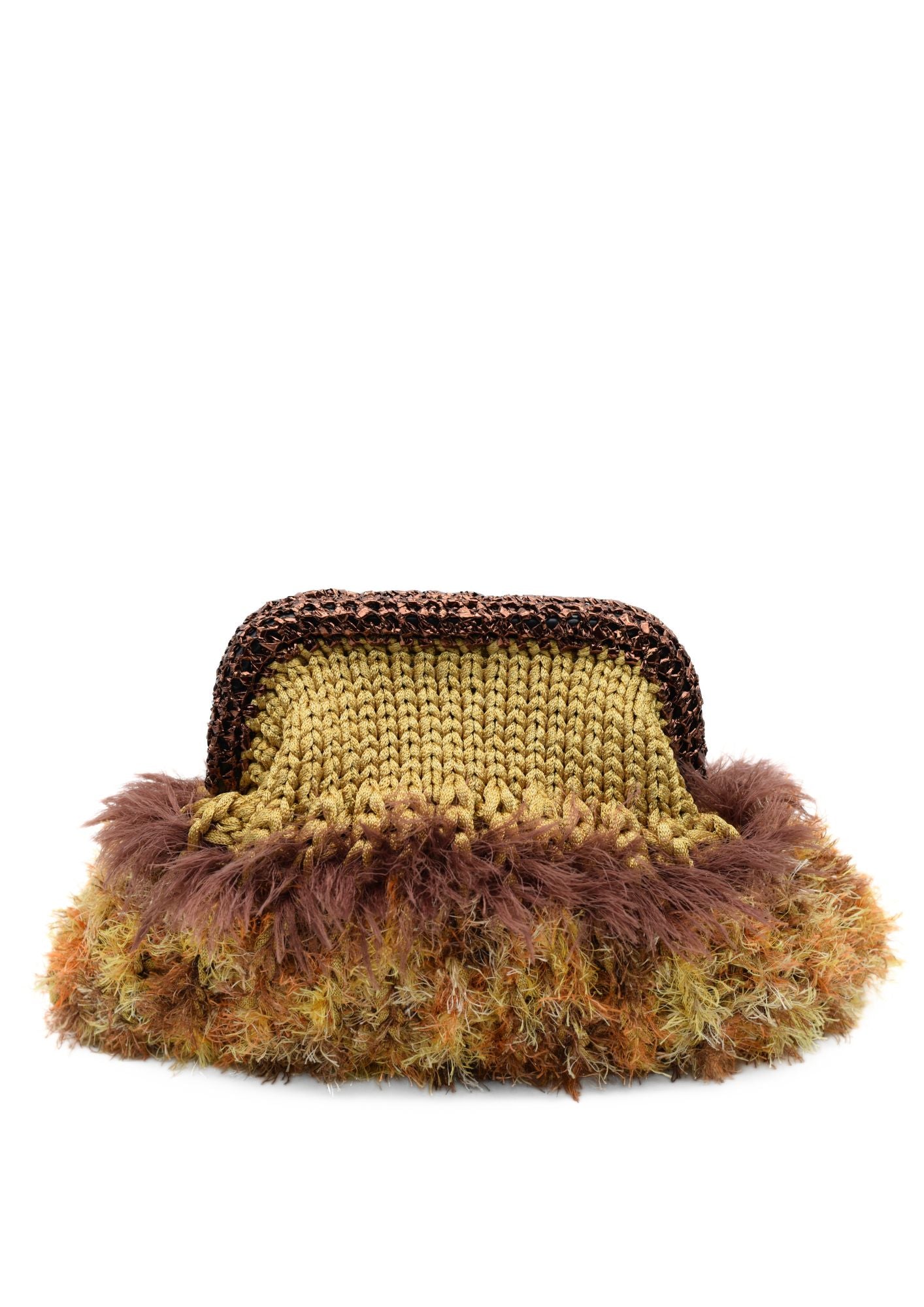 Nadia dafri brown  gold clutch